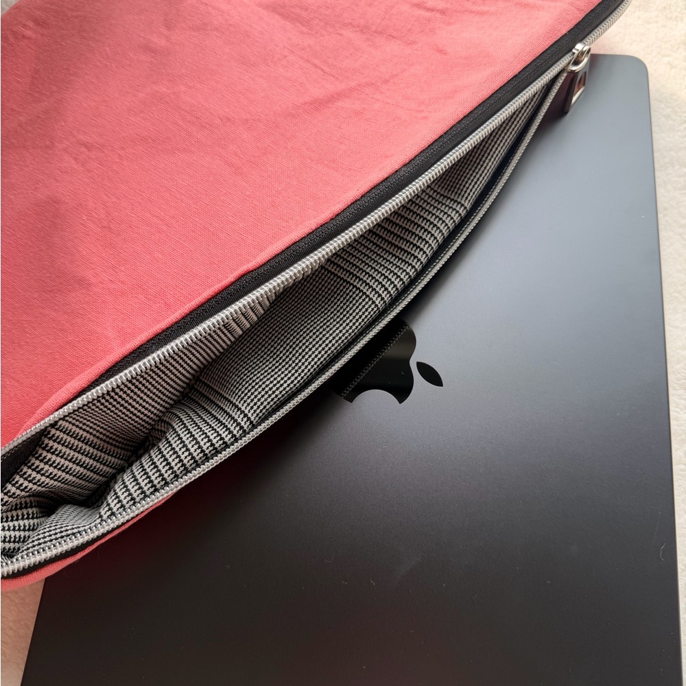 One-of-a-kind padded Laptop Sleeve - Upcycled Fabric | Fits MacBook Pro 14”